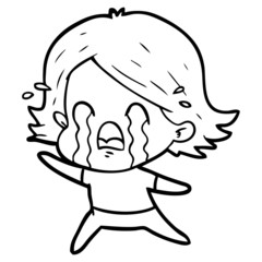 Obraz premium cartoon woman crying