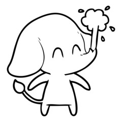 cute cartoon elephant spouting water