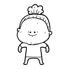 cartoon happy old woman