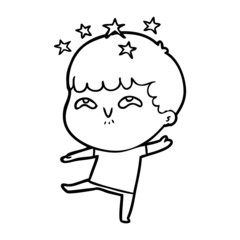 cartoon amazed boy
