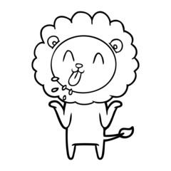 happy cartoon lion