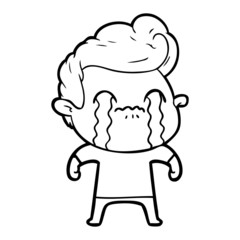 cartoon man crying