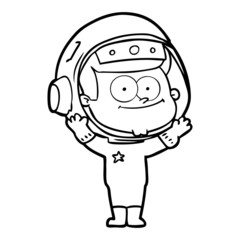 happy astronaut cartoon