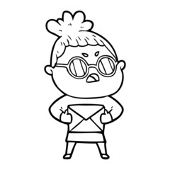 cartoon annoyed woman