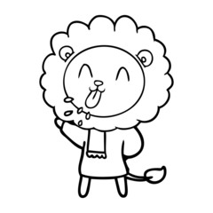 happy cartoon lion