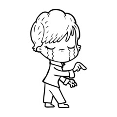 cartoon woman crying