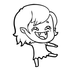 cartoon laughing vampire girl