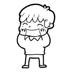Obraz premium cartoon happy boy