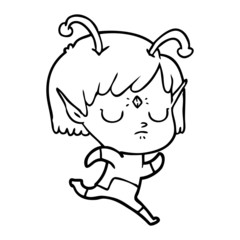 cartoon alien girl