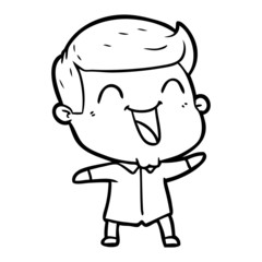 Obraz premium cartoon man laughing