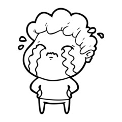 cartoon man crying