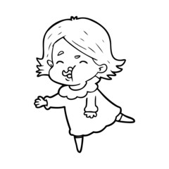 cartoon girl pulling face