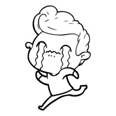 cartoon man crying