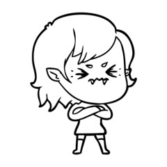 Fototapeta premium annoyed cartoon vampire girl