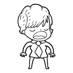 Obraz premium cartoon woman talking