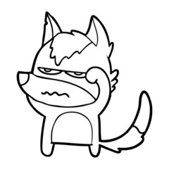 cartoon annoyed wolf