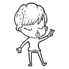 cartoon woman with eyes shut