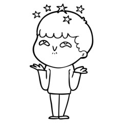 cartoon amazed boy