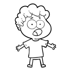 Fototapeta premium cartoon man gasping in surprise