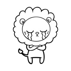 crying cartoon lion