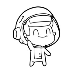 happy cartoon astronaut man