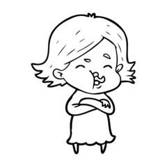 cartoon girl pulling face