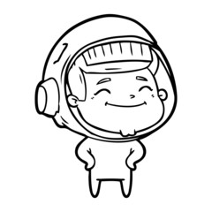happy cartoon astronaut