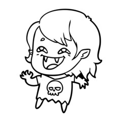 cartoon laughing vampire girl