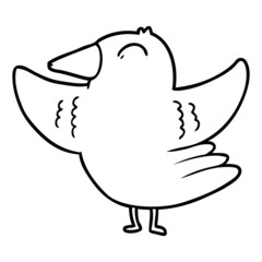 cartoon bird spreading wings