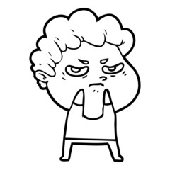 cartoon angry man