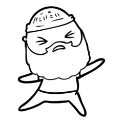 Fototapeta premium cartoon man with beard