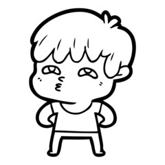 Obraz premium cartoon curious man