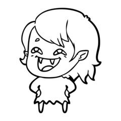 cartoon laughing vampire girl