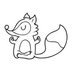 cartoon fox meditating
