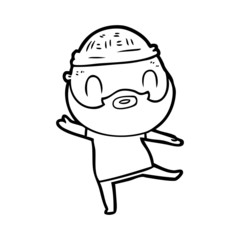 Obraz premium cartoon bearded man