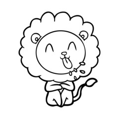 happy cartoon lion