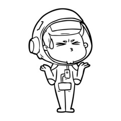 cartoon stressed astronaut