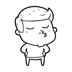 cartoon model guy pouting