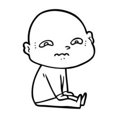 cartoon nervous man