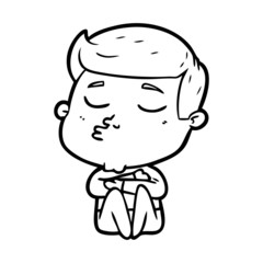 Obraz premium cartoon model guy pouting