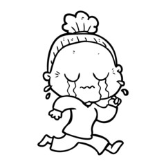 cartoon crying old lady