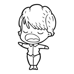 cartoon woman talking