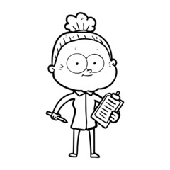 Fototapeta premium cartoon happy old woman