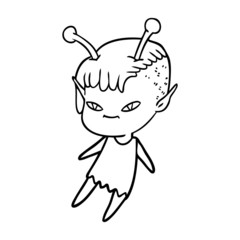cute cartoon alien girl