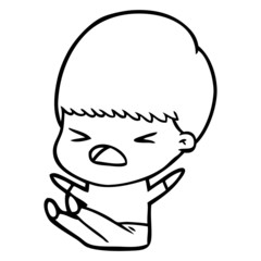 cartoon stressed man