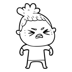 cartoon angry woman