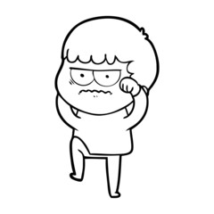 cartoon annoyed man