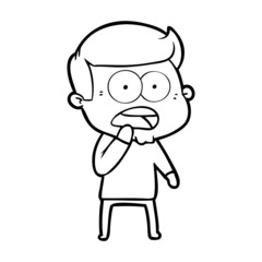 Obraz premium cartoon shocked man