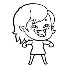cartoon laughing vampire girl