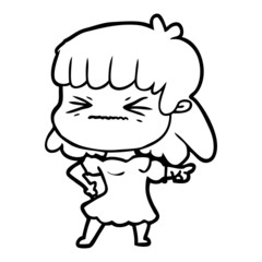 cartoon angry girl
